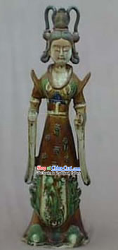 Chinese Classic Archaized Tang San Cai Statue-Tang Dynasty Palace Princess