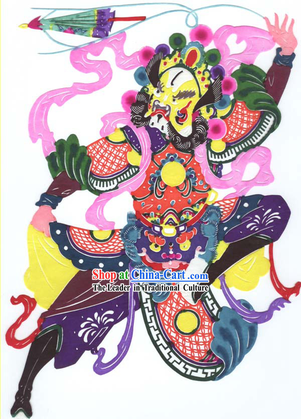 Chinese Classic Hand Made Papercut-One of the Four Heaven Kings 1