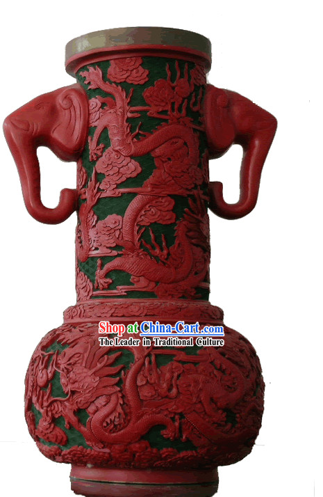 Chinese Palace Lacquer Works-Double Ears Xiang Zun