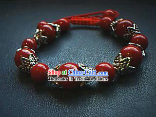 Red Coral Tibet Silver Bracelet