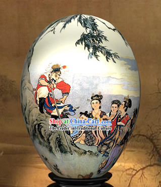 Chinese Wonders Hand Painted Colorful Egg-Monkey King Knowing the Truth of West Journey