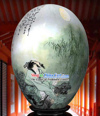 Chinese Wonders Hand Painted Colorful Egg-Du Fu Poet