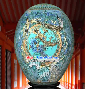 Chinese Wonder Hand Painted Colorful Egg-Palace Love Painting