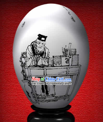 Chinese Wonder Hand Painted Colorful Egg-Jia Dairu of The Dream of Red Chamber