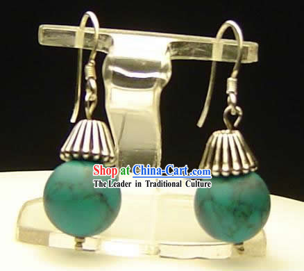 Beijing Silver Song Stone Earrings