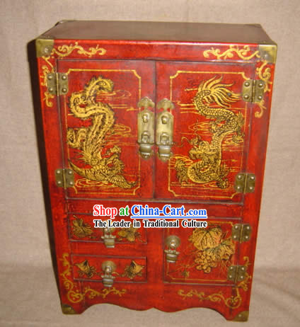 Ancient Wedding Dragon and Phoenix Cabinet