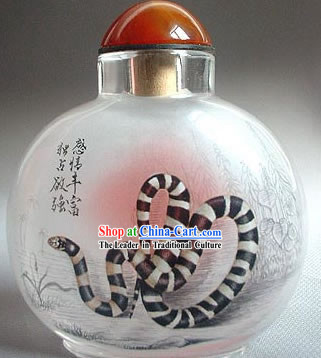 Snuff Bottles With Inside Painting Chinese Zodiac Series-Snake