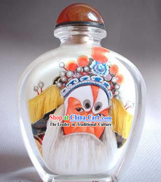 Snuff Bottles With Inside Painting Peking Opera Series-Ancient Old Man
