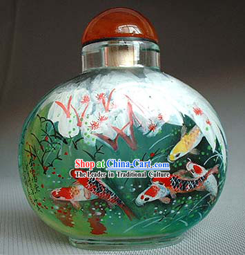 Snuff Bottles With Inside Painting Fishes Series-Lucky Fishes