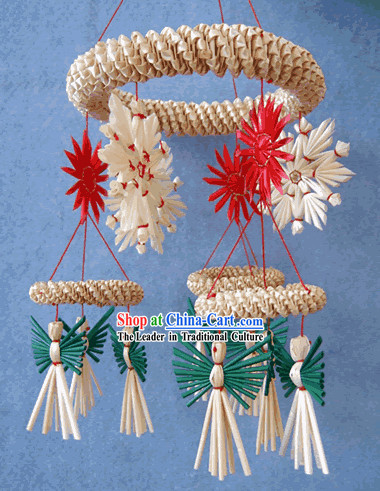 China Hand Made Wheat Stalk Windbell-Happy Angel