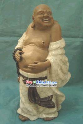 Chinese Porcelain Statue from Shi Wan-Happy Monk