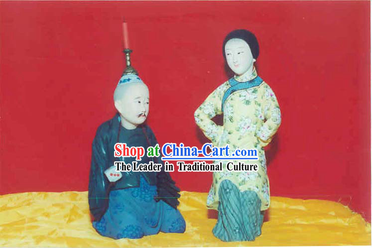 Hand Painted Sculpture Arts of Clay Figurine Zhang-Punishing Husband