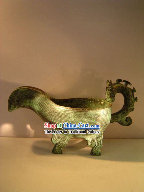 Chinese Classic Archaize Bronze Ware-Xizhou Dynasty Wine Vessel
