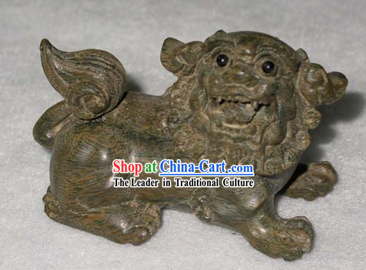Chinese Classic Hand Carved Wood Lion