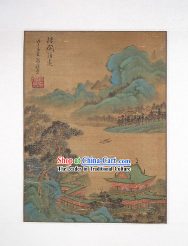 Traditional Chinese Painting by En Shoucang-Pavilion View
