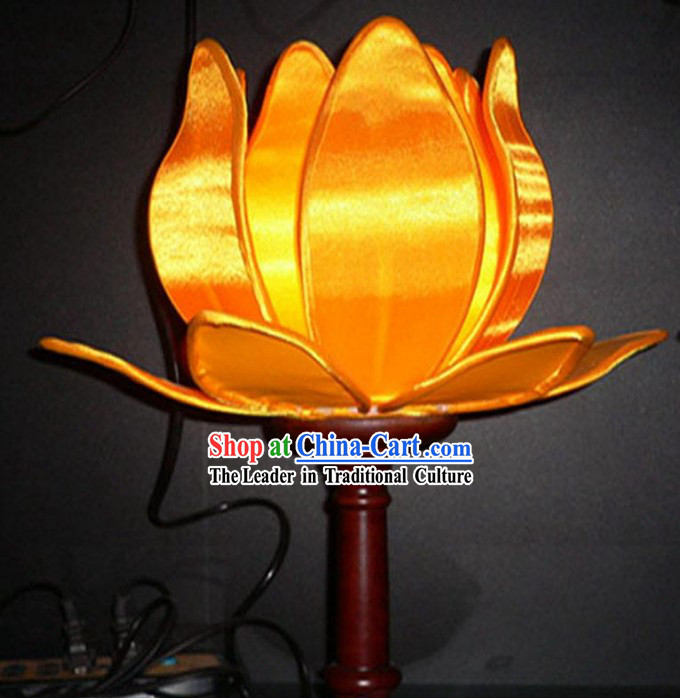 Chinese Hand Made Silk Palace Lotus Lamp _Lantern_