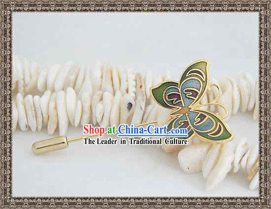 Chinese Classic Cloisonne Brooch-Butterfly King
