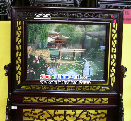 Chinese Double-sided Embroidery Handicraft-Suzhou Landscape Garden
