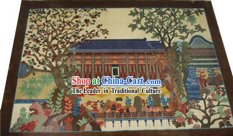 Art Decoration Chinese Hand Made Thick Natural Silk Hanging Rug_180_120cm_