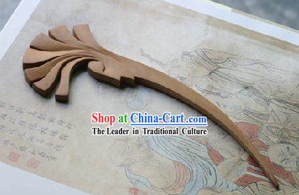 Hand Carved Chinese Traditional Walnut Hair Pin _Hairpin_- Missing
