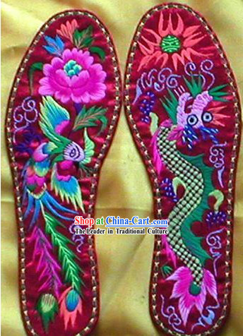 Chinese Hand Embroidery Insole-Dragon and Phoenix