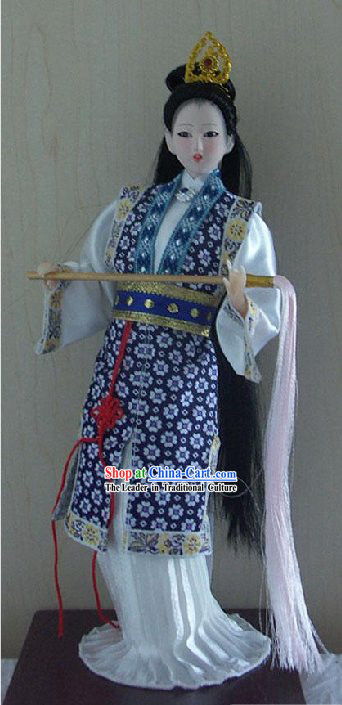 Handmade Peking Silk Figurine Doll - Miao Yu in Dream of the Red Chamber