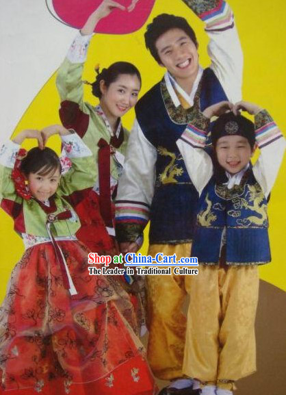 Korean Traditional Handmade Hanbok for Four Members Family _4 sets_