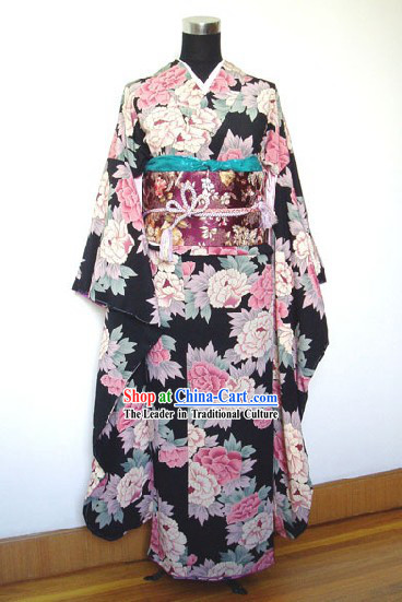 Japanese Traditional Kimono Dress - Peony