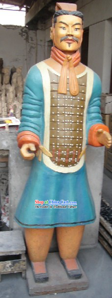 73 Inches Real Size Colored Chinese Terra Cotta Warrior Statue - Civilian