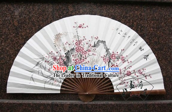 Chinese Hand Painted Large Handing Wall Fan