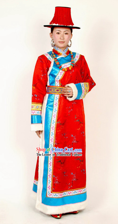 Tibetan Traditional Costumes and Hat Set