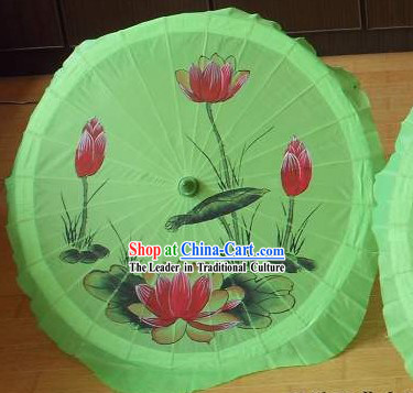 Chinese Lotus Silk Dance Umbrella