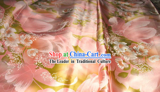 Romantic Pink Flower Silk Fabric