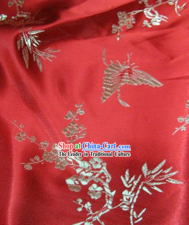 Butterfly and Flower Brocade Fabric