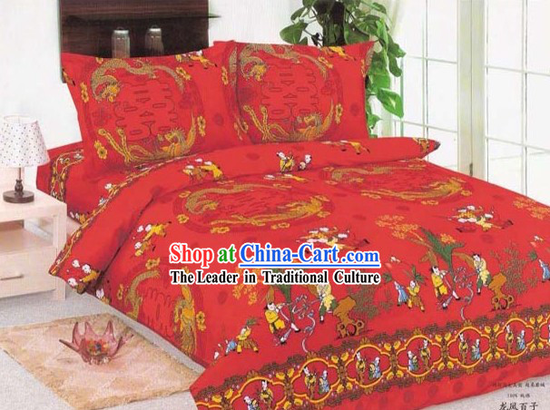 Chinese Traditional Wedding Happiness Bedding Set