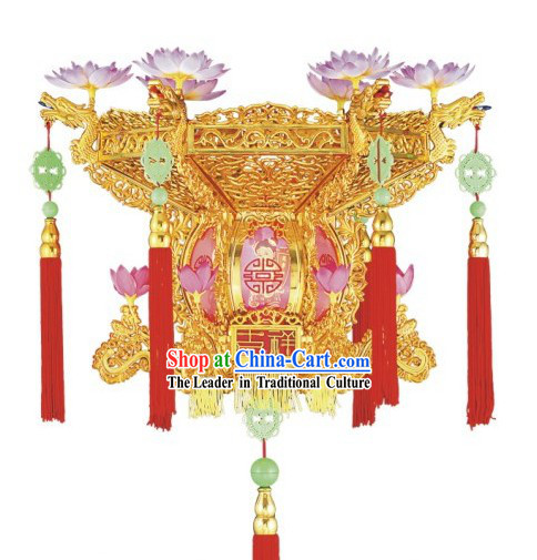 Chinese Golden Lotus Electric Palace Lantern