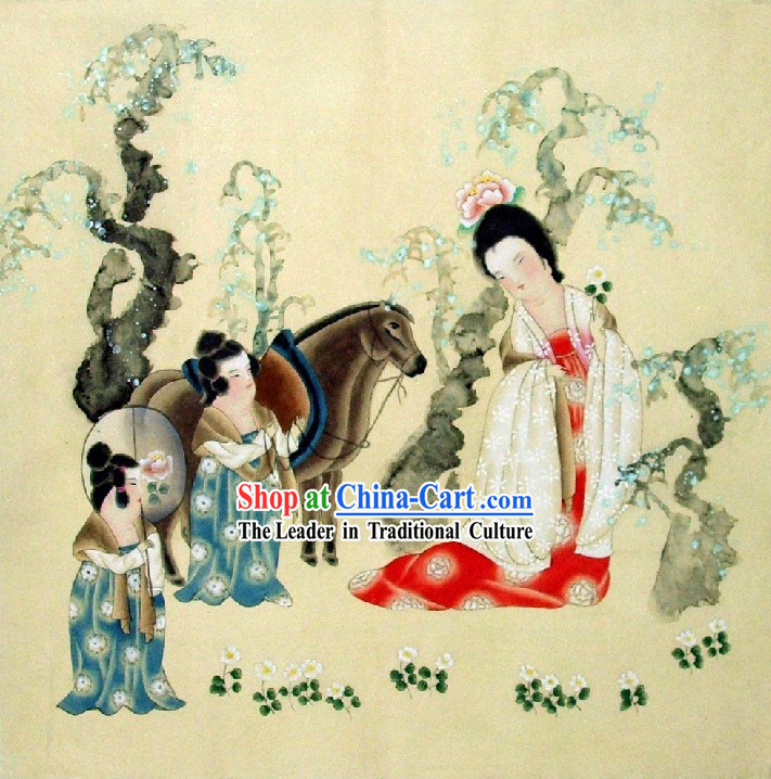 Traditional Chinese Ancient Lady Painting by Qin Shaoping