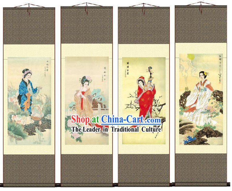 Chinese Silk Four Seasons Painting