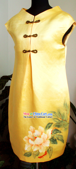 Traditional Mandarin Handmade and Painted Peony Skirt