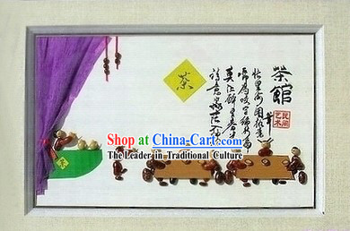 Chinese Traditional Bean Painting Arts and Crafts - Teahouse