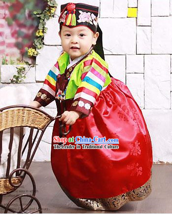 Traditional Korean Baby Birthday Hanbok Dress Complete Set