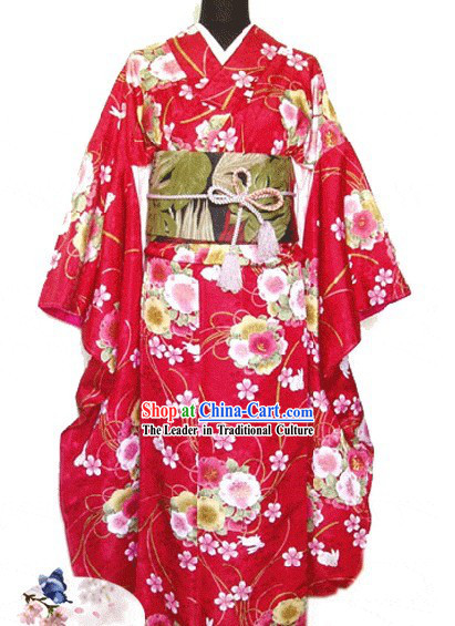 Traditional Japanese Female Kimono Complete Set