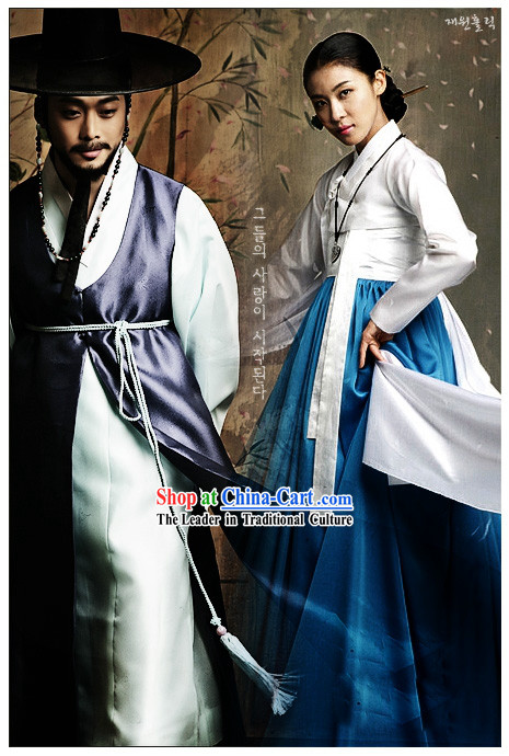 Ancient Korean Drama Costumes Two Sets for Men and Women