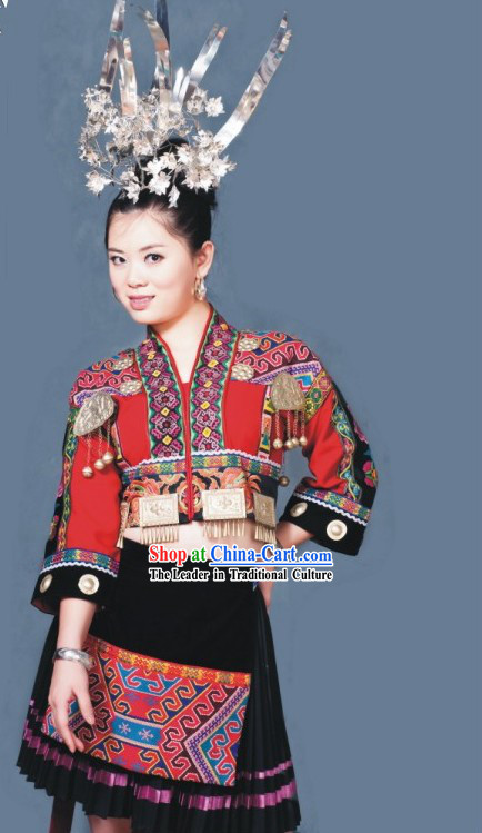 Chinese Tu Minority Clothes Complete Set
