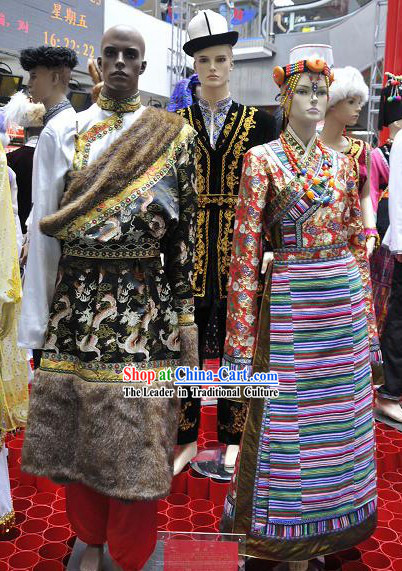 Traditional Tibetan Dress Two Sets for Men and Women