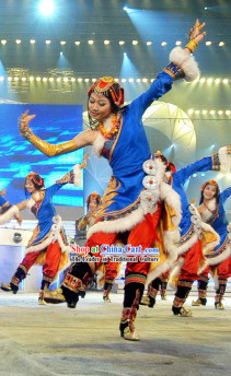 Zha Xi De Le Tibetan Dance Costume for Women