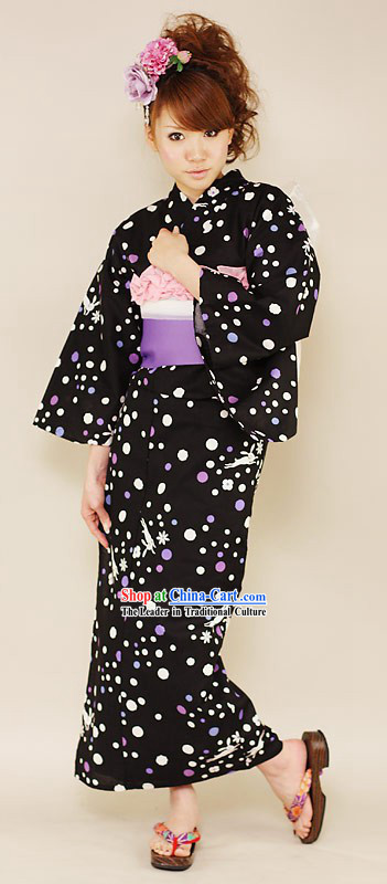 Japanese Garment Yukata Kimono Complete Set