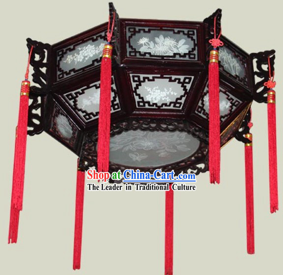 Chinese Classical Wooden Landscape Palace Lantern