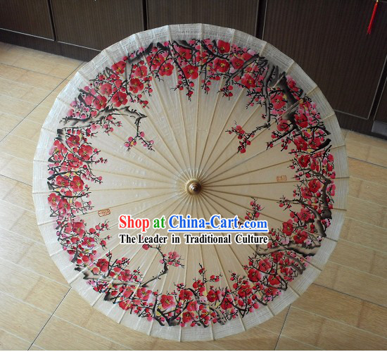 Traditional Chinese Plum Blossom Painting Paper Umbrella