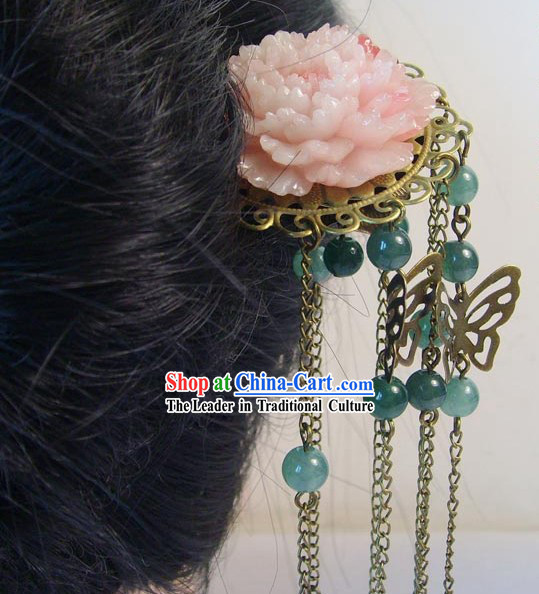 Traditional Chinese Handmade Butterfly and Flowr Hairpin